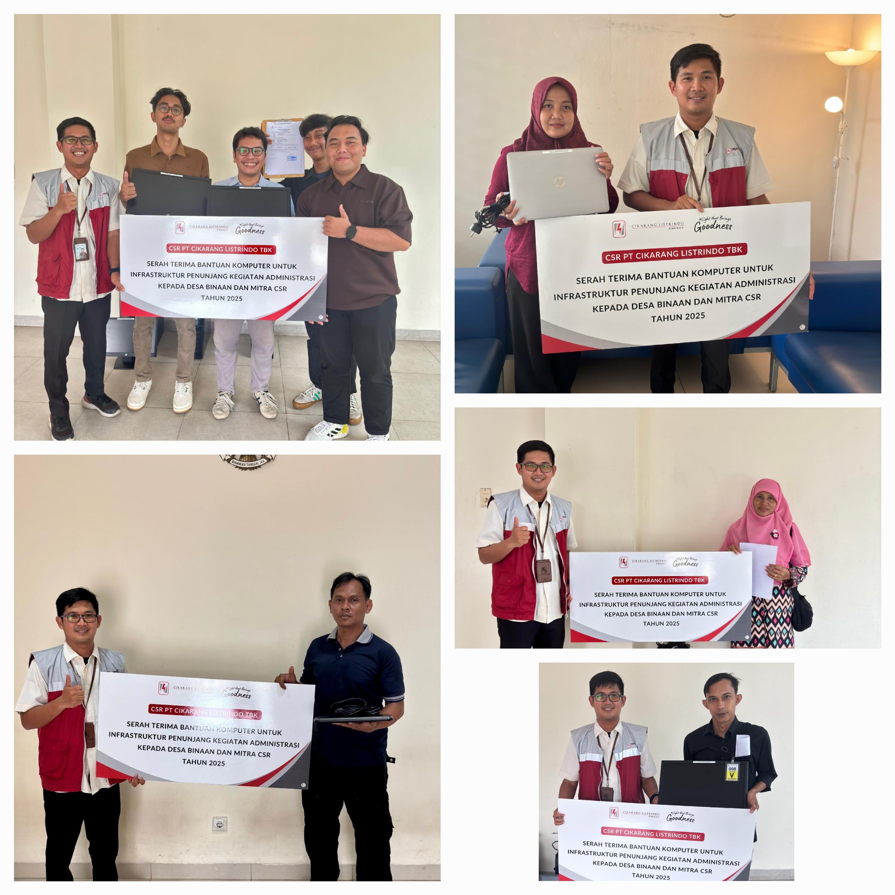 BANTUAN KOMPUTER DAN LAPTOP PENUNJANG ADMINISTRASI KELOMPOK DESA BINAAN PLTGU PT CIKARANG LISTRINDO TBK